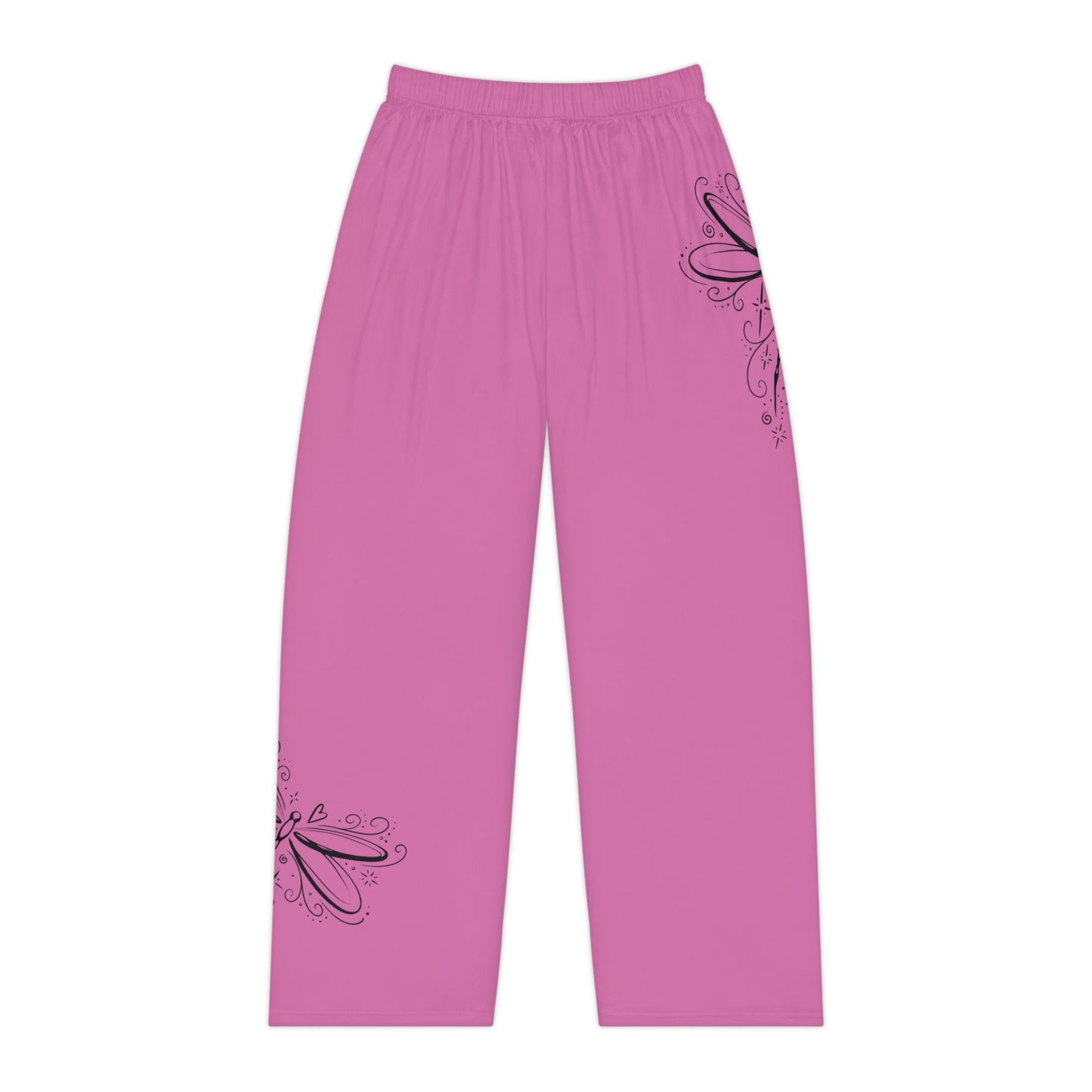 Butterfly Women's Loungewear Pajama Bottoms - Pink Lady