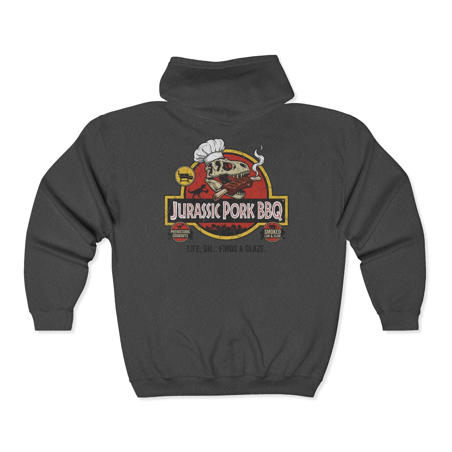 Jurassic Pork BBQ Zip-Up Hoodie — Franchise Owner Full-Zip Hoodie