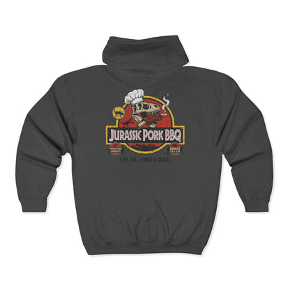 Jurassic Pork BBQ Zip-Up Hoodie — Franchise Owner Full-Zip Hoodie