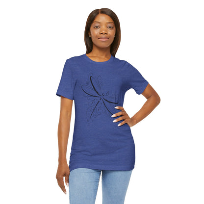 Dragonfly Line Art T-Shirt — Elegant Minimal Nature Tee