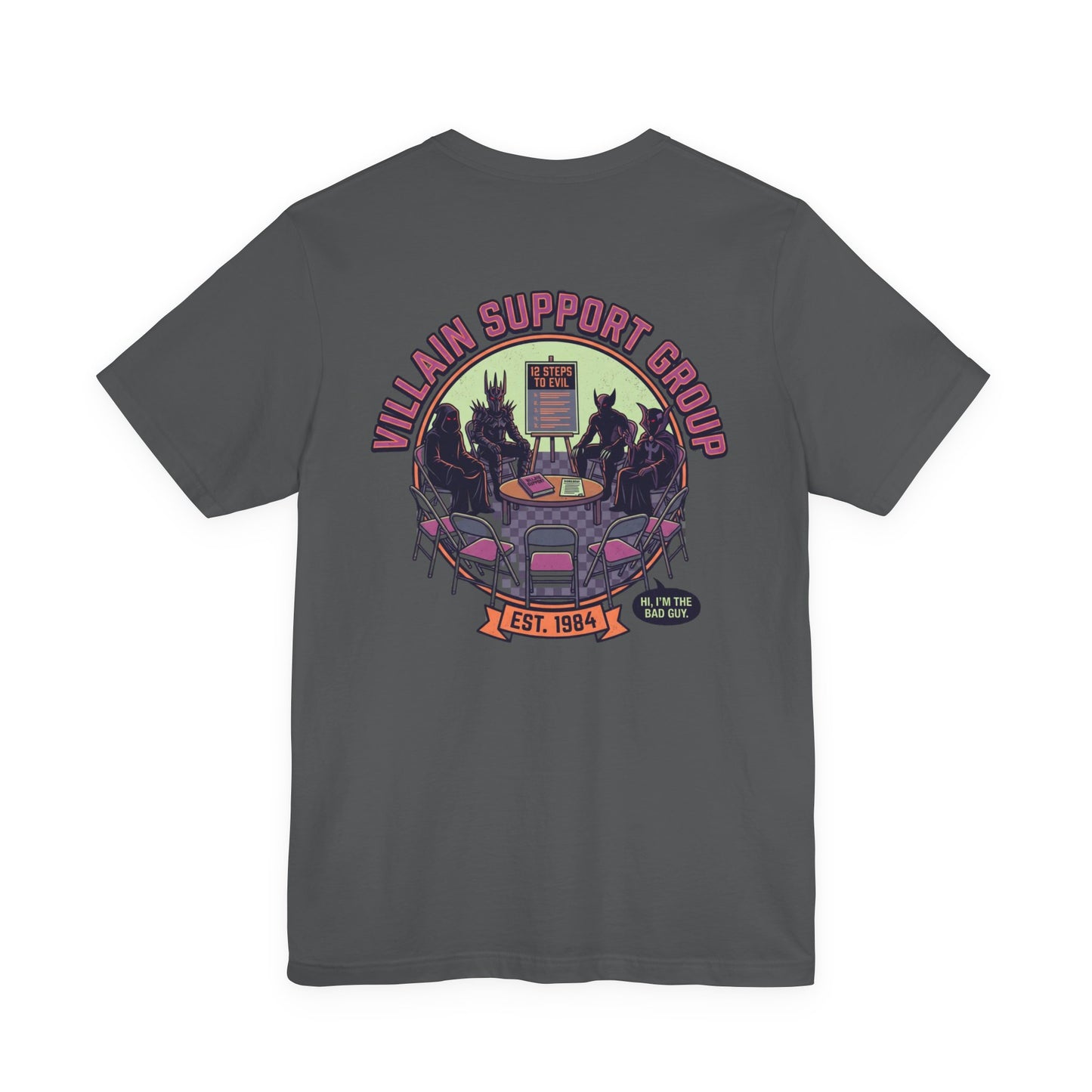 Villain Support Group T-Shirt — Funny Retro Supervillain Club Tee