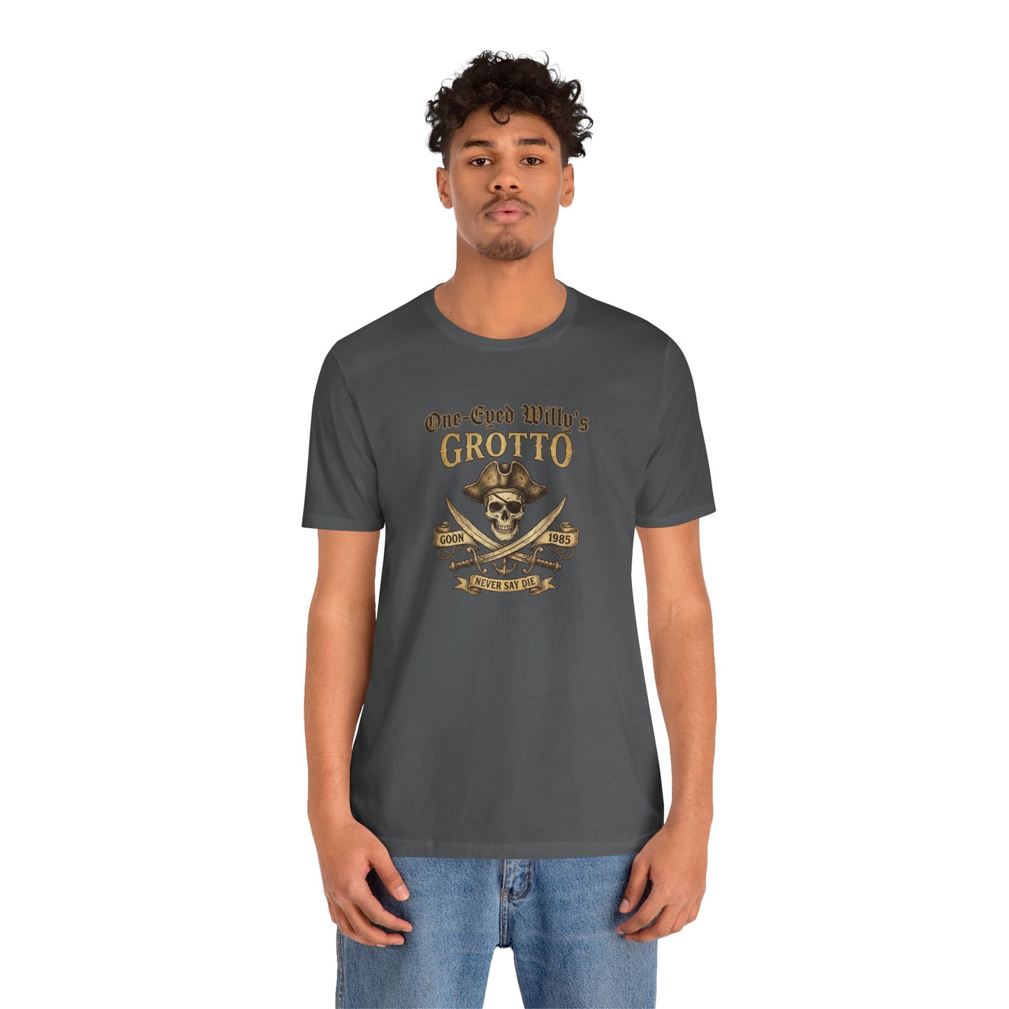One-Eyed Willy's Grotto Pirate Skull T-Shirt — 80's Treasure Map Tee